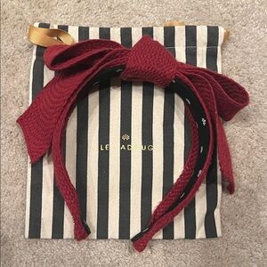 Lele Sadoughi red headband with big floppy bow